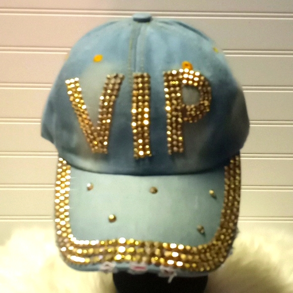 VIP Gold Bling 💎 Denim Baseball Cap - Picture 12 of 12
